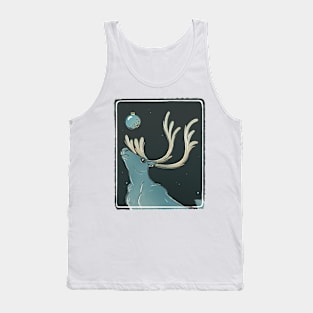 Reindeer Ink Block Style Print Tank Top